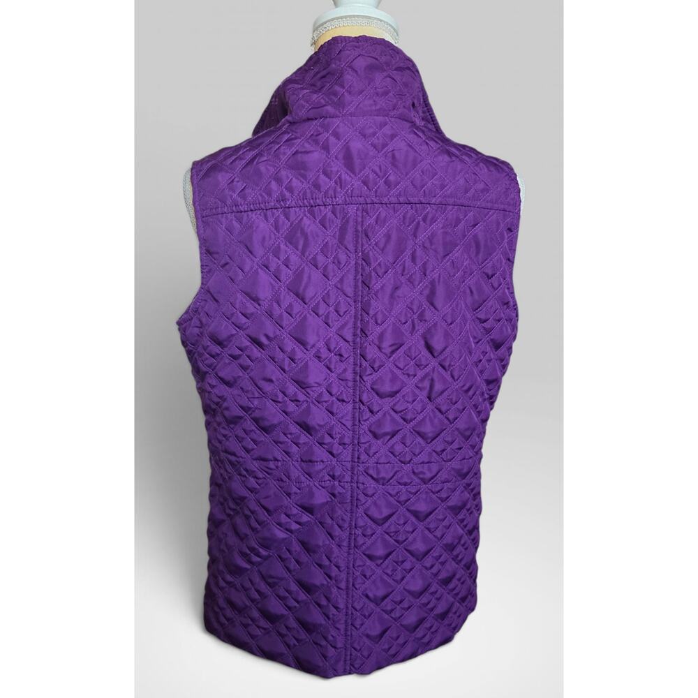Great Northwest Indigo Women's Quilted Vest Purple Size M Full Zip Pockets - Picture 2 of 7